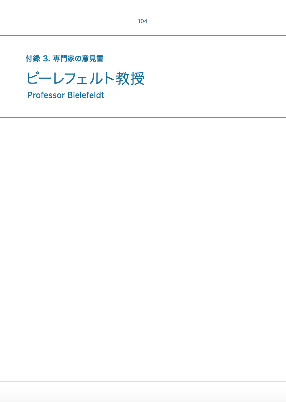 付録 3. 専門家の意見 ビーレフェルト教授